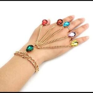 Thanos Gauntlet Hand Chain Ring Bracelet Avengers Infinity War Stones Cosplay